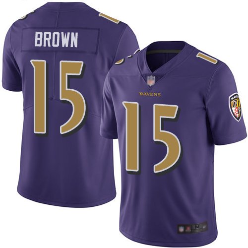 Baltimore Ravens Limited Purple Men Marquise Brown Jersey NFL Football #15 Rush Vapor Untouchable->baltimore ravens->NFL Jersey